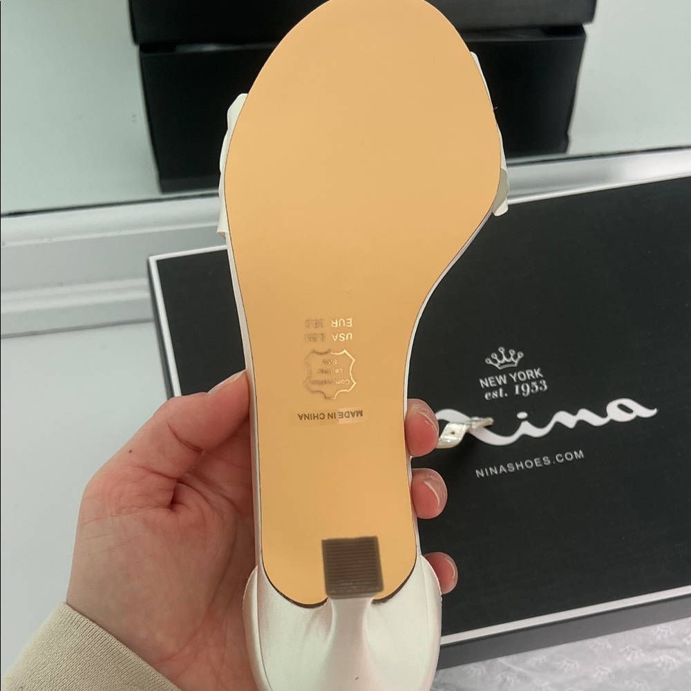 Nina Cream Ruffle Heels - Picture 4 of 5